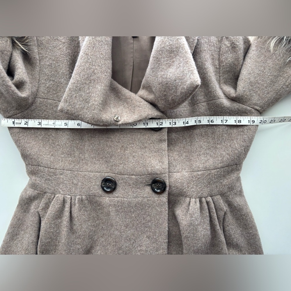 DREW for ANTHROPOLOGIE Wool blend jacket coat with faux fur sleeves size Small - Picture 11 of 12